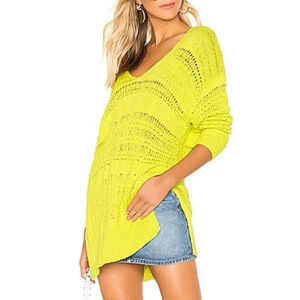 FREE PEOPLE Hot Tropics Pullover in Lime Size Small